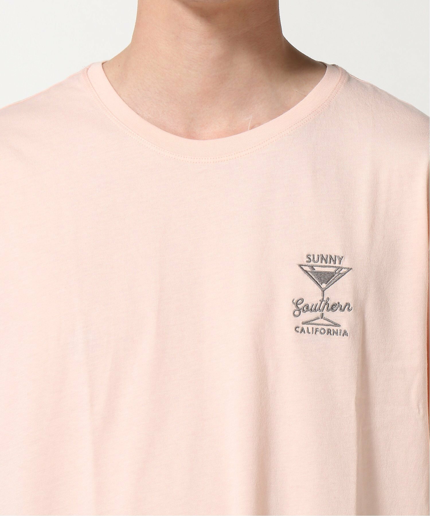 (M)ワンポイント刺繍デザイン半袖Tシャツ・カットソー